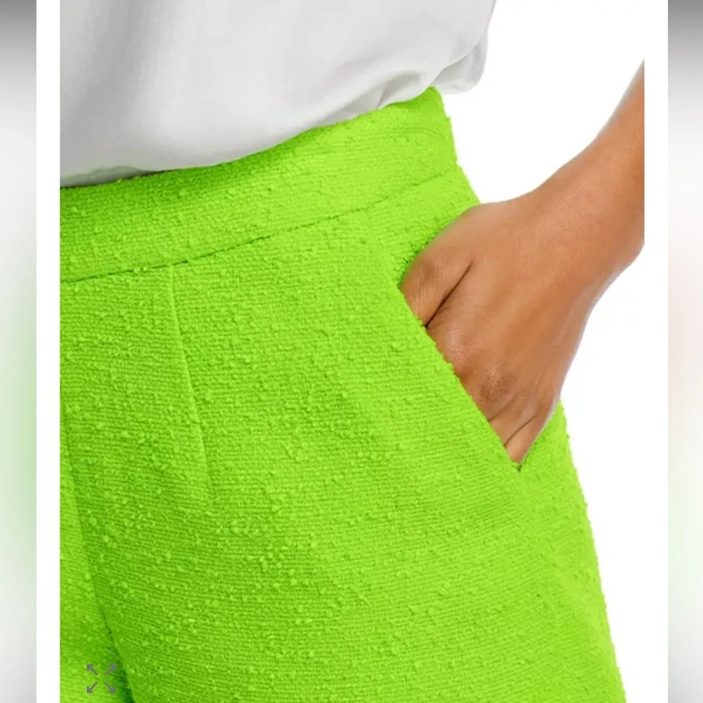 L'AGENCE Ashton Tweed Shorts in Lime Green NWT - Picture 4 of 8